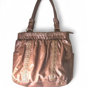 American Glamour | Women’s Elegant Brown Leather Boho Style Tote Bag